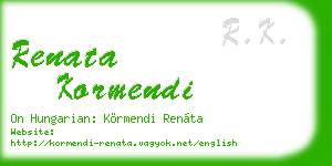 renata kormendi business card