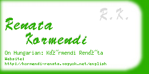 renata kormendi business card